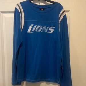NWT-Team Apparel Royal Blue Long-Sleeve Tee with 'Lions' Graphic-XL